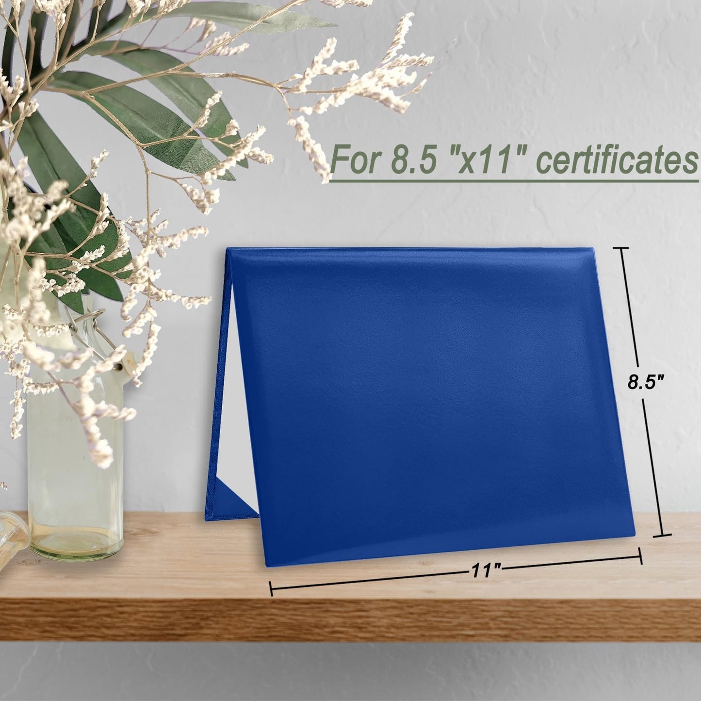 Certificate Holders 8.5"x11" Graduation Diploma Cover Document Leather Folders,Royal Blue-2 Pack