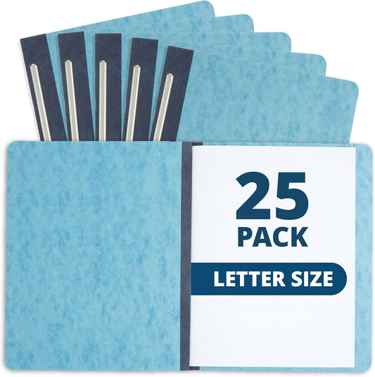25 Blue Summit Supplies Pressboard Report Cover, Light Blue Business Report Covers, Pressboard Binder 8.5x11, Letter Size Report Binder, 25 Pack, 3'' Capacity