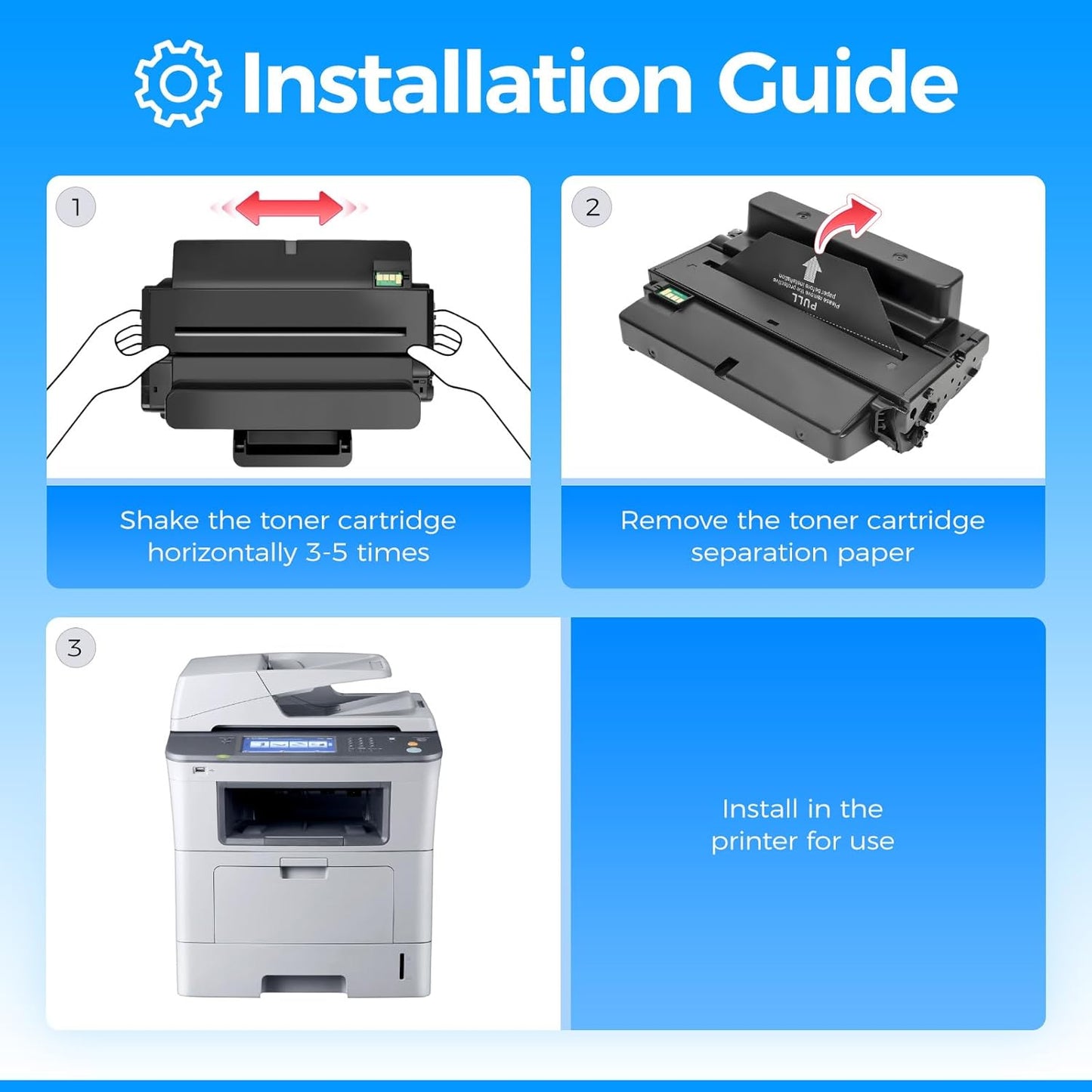 MLT-D206L Toner Cartridge Black 2-Pack High-Yield Replacement for Samsung MLT-D206L D206L 206L Compatible with Samsung SCX-5935FN SCX-5935NX Laser Multifunctional Printer, 10,000 Pages Monochrome Ink