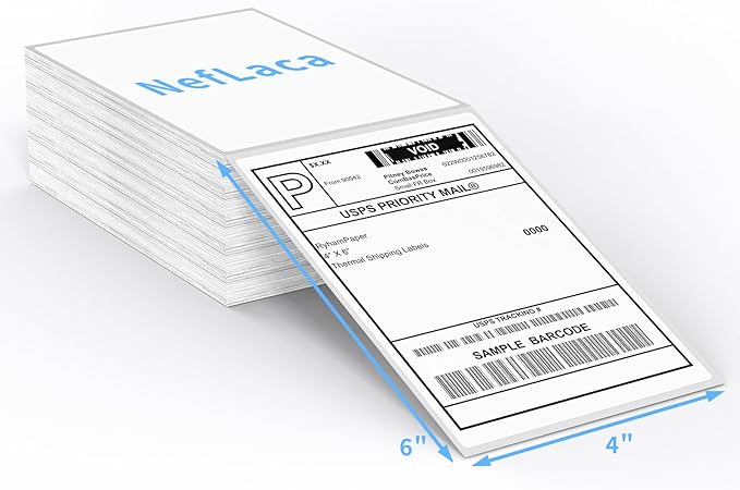 Direct Thermal Label-Shipping Label 4x6-NefLaca Thermal Printer Sticker 4"x6",Compatible with Rollo,Nelko,Zebra. MUNBYN Printer(4 Packs of Total 4000 Labels)