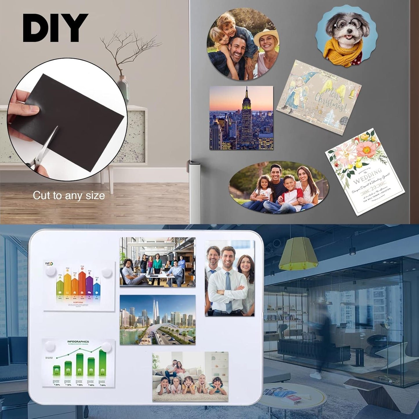 Magnetic Sheets with Adhesive Backing for 4x6 Pictures(Pack of 32),Adhesive Photo Magnets for Home/Classroom/Office,Magnets for Refrigerator