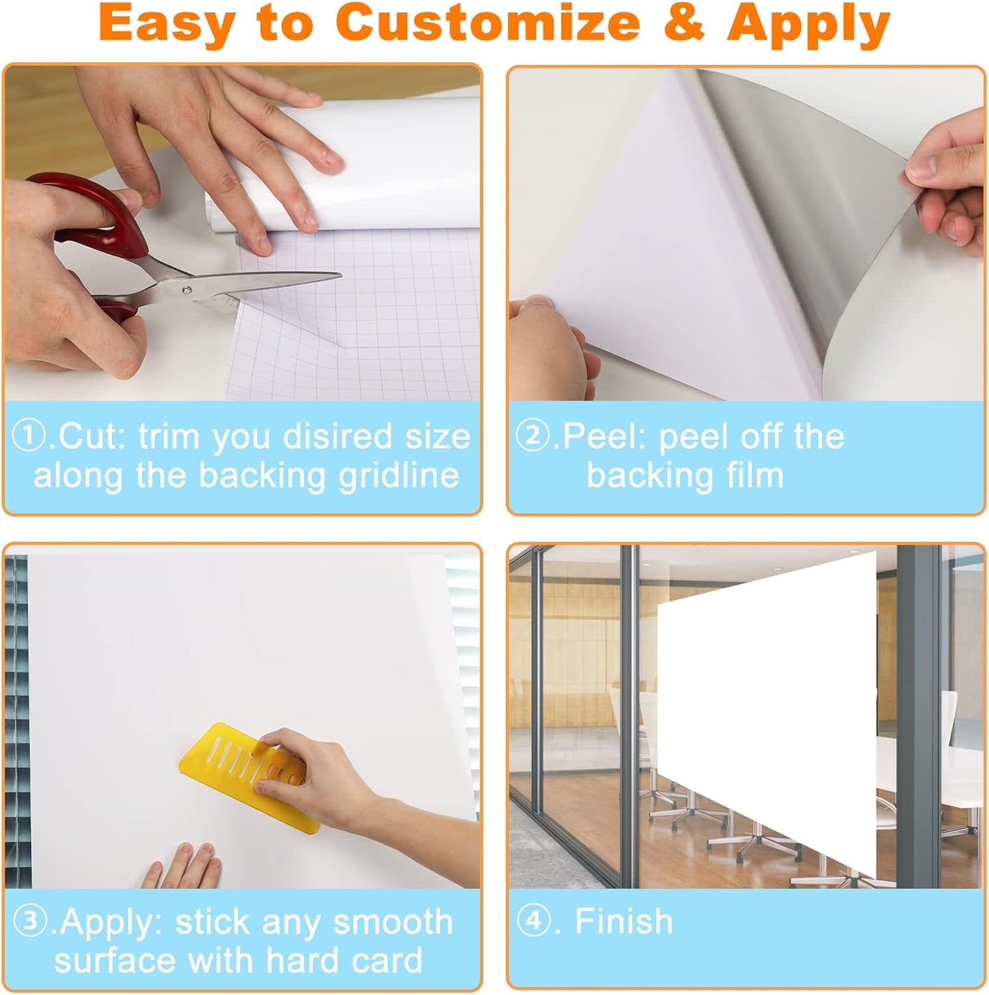 Nortix White Board Wallpaper, Whiteboard Contact Paper, 3 ft x 4 ft Super Sticky Whiteboard Sticker Wall Decal on Wall, Table, Doors, No Ghosting, 1 Piece (3x4ft)