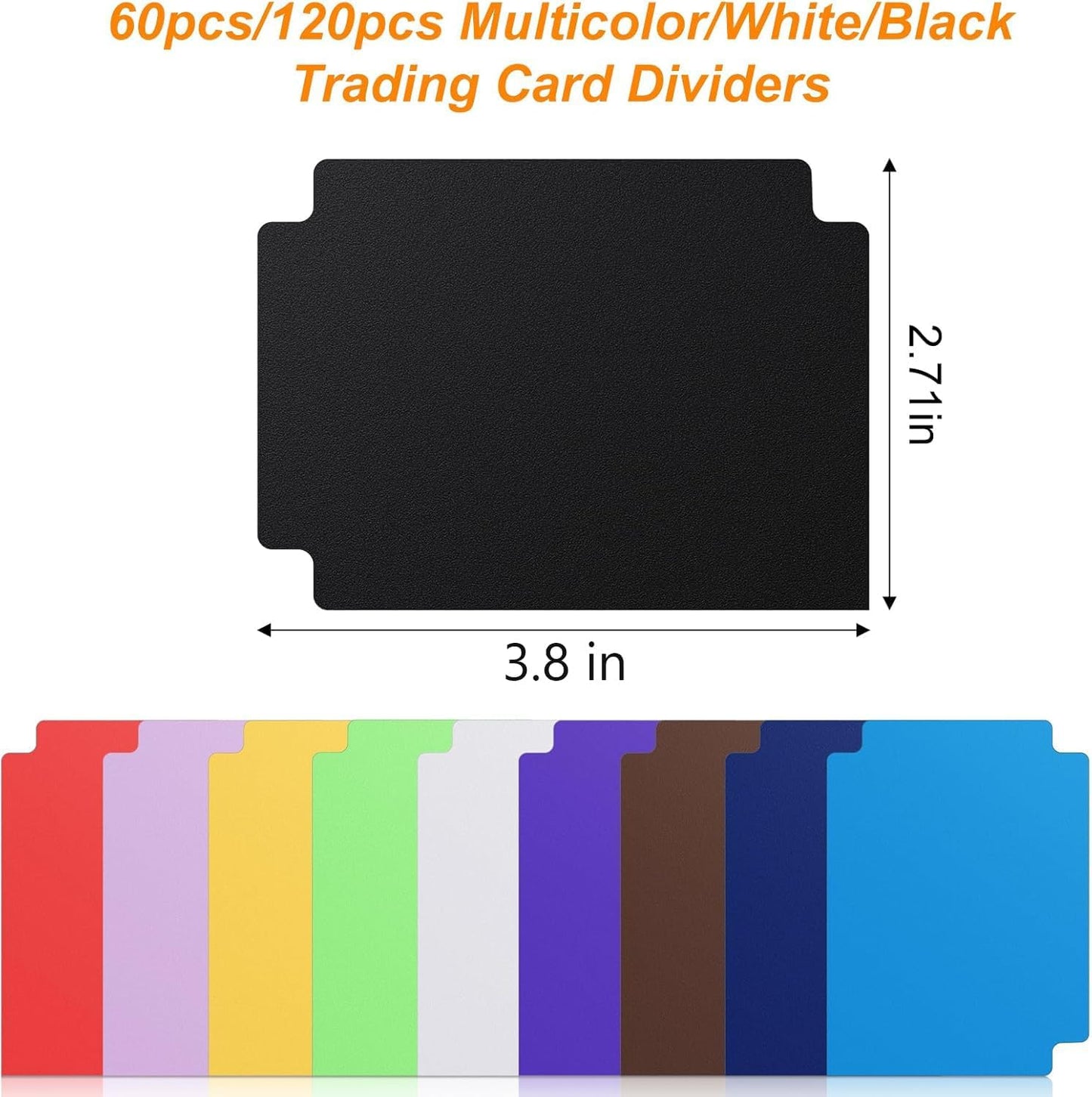 120 Pcs Trading Card Divider Multicolor Card Separators for Office Games Plastics Sports Baseball Card Dividers with Tabs Cards Box Dividers for photocard, 2.71 * 3.8 Inches