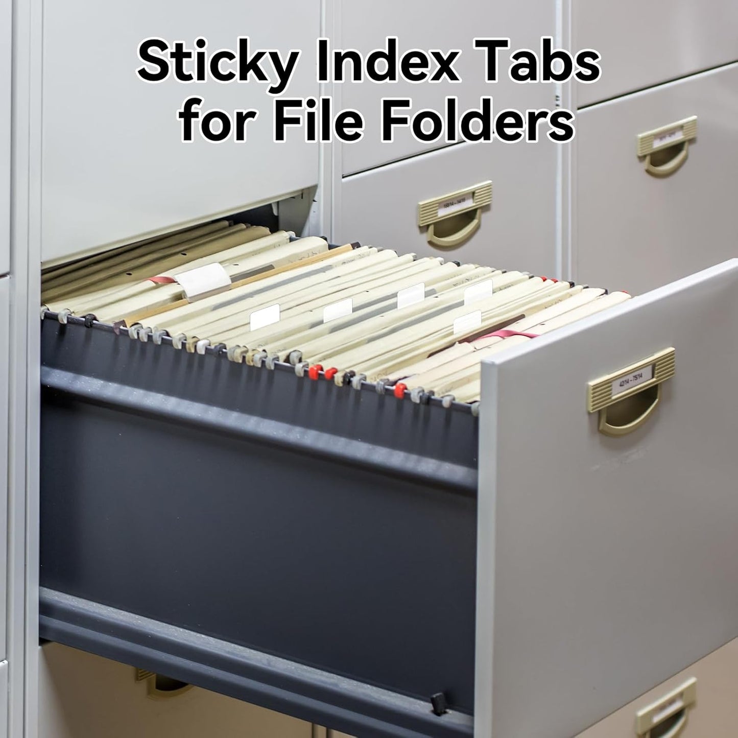 Sticky Index Tabs, Page Markers Writable File Tabs Flags for Notebooks, Binders, File Folders, Books 1.6 x 1 Inch, White (480 Pieces)