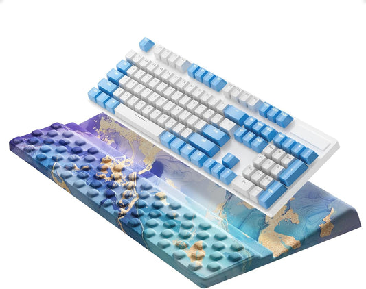 Ospelelf Computer Keyboard Stand Tilt with Wrist Rest, Comfy Ergonomic Keyboard Riser Holder for Desktop