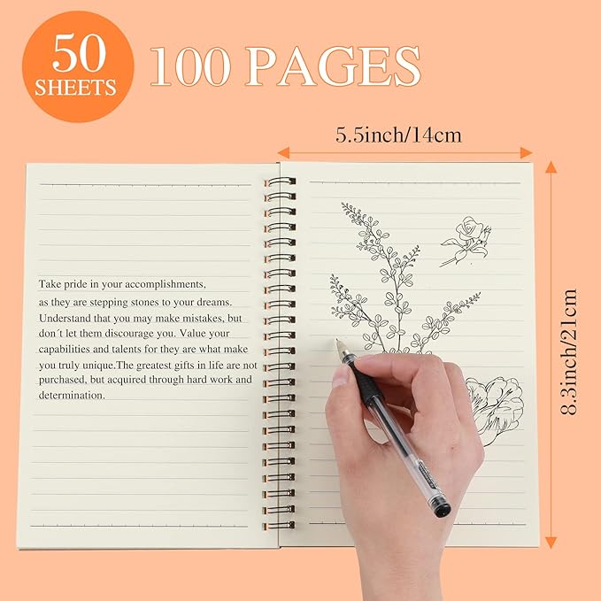 Yahenda 18 Pcs Spiral Notebook Bulk A5 Journal Lined 8.3'' x 5.5'' Writing Composition Paper Small Notepad Subject Notebook for Students Office Business Back to School Supplies (Multi Color)