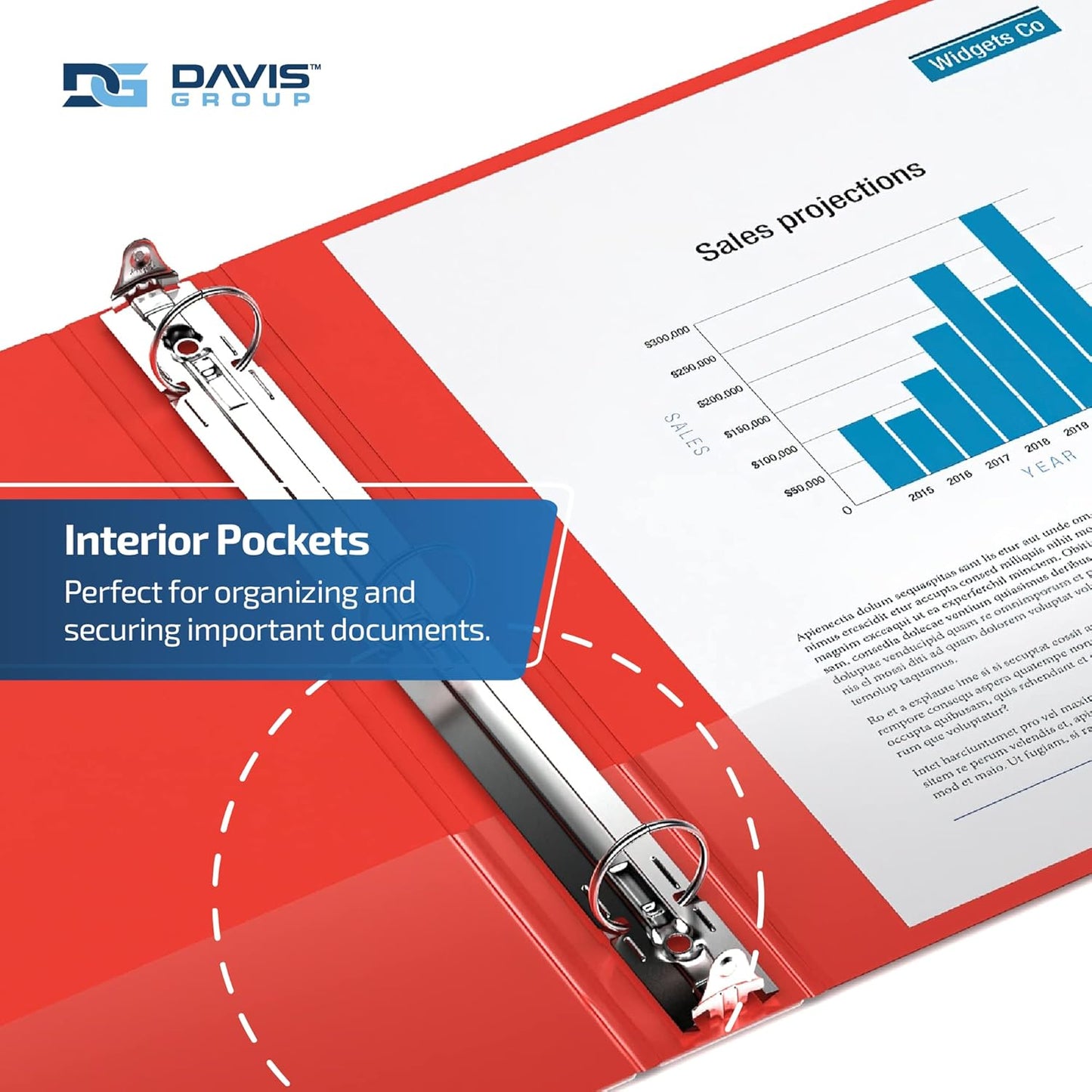 Easyview Premium 3-Ring Binders with Clear-View Covers and Round Rings, Binders for School or Office, 1 Inch, Pack of 6, Red