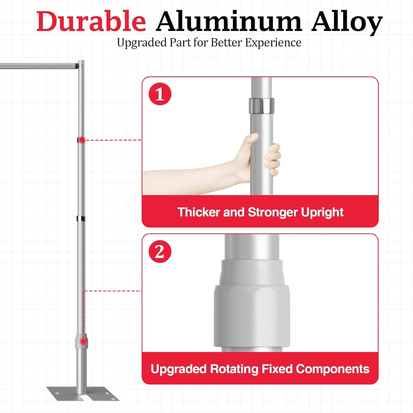 EMART Backdrop Stand Heavy Duty 8.9ftx20ft, Adjustable Pipe and Drape Photo Background Support Kit, Metal Frame with Flat Base for Wedding Birthday Party Banquet Decorations
