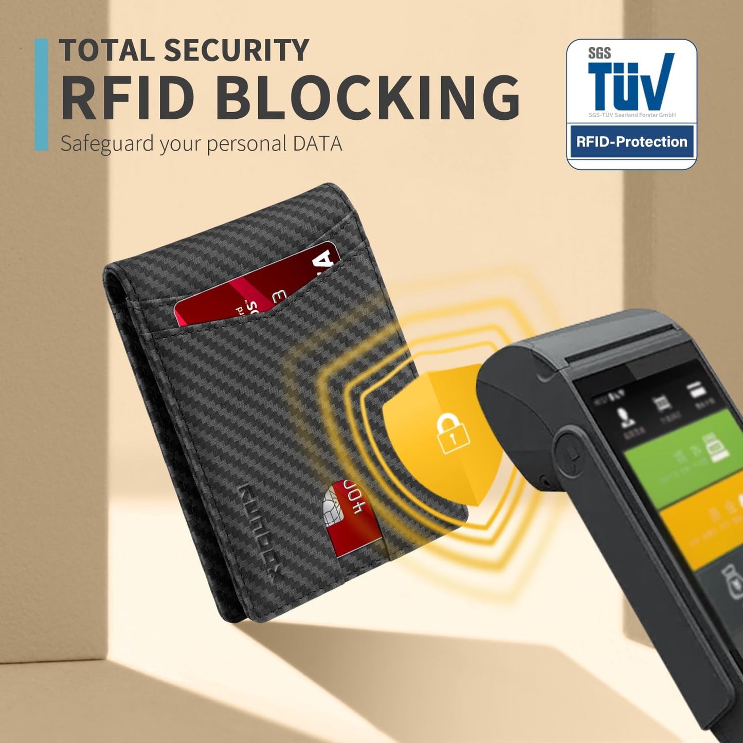 RUNBOX Wallet for Men Slim Rfid Leather 2 ID Window With Gift Box