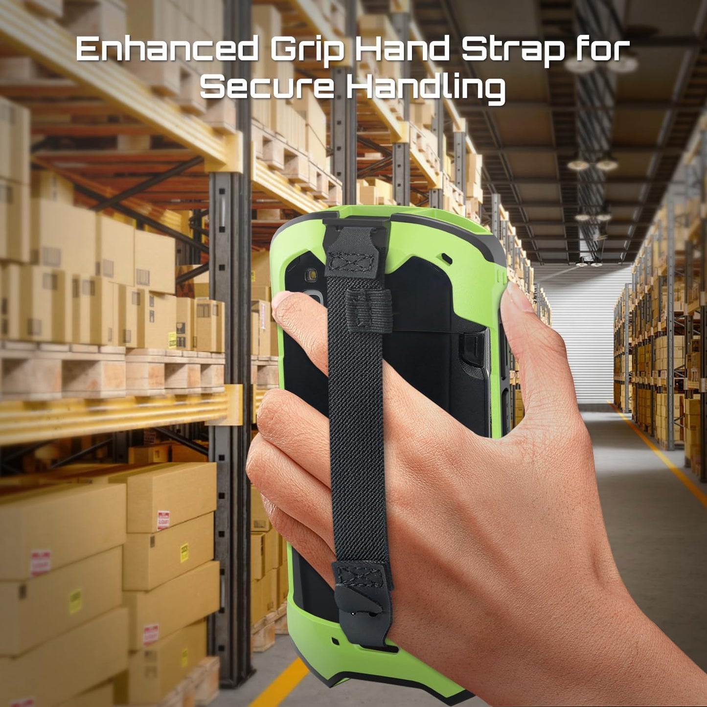 TC51 TC52 TC56 TC57 TC510K Case with Hand Strap - Protective & Ergonomic for Zebra Handheld Barcode Scanners SG-TC5X-EXO1-01 SG-TC5X-EXONHS-01 (Green)