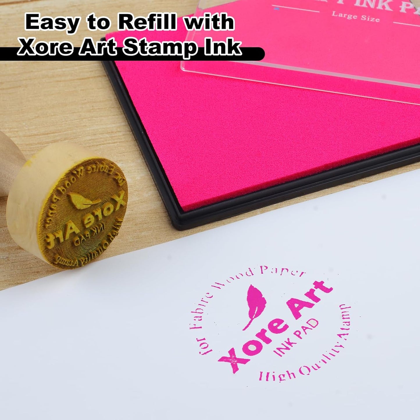 5"x4'' Large Ink Pad Washable Stamp Ink Pad for Baby Footprint Handprint with 30ml Premium Refill Ink (Pink)