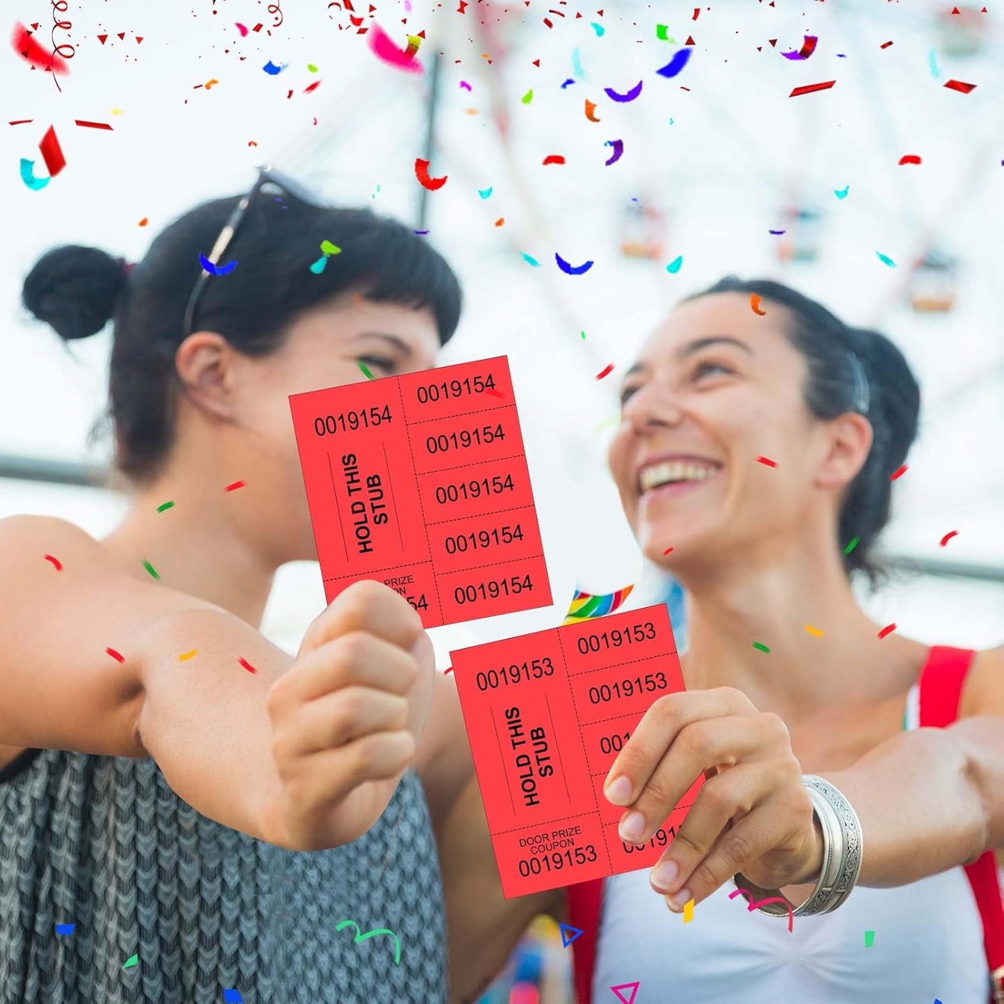 Kosiz 504 Sheets 5 Bid Raffle Ticket with Different Numbers Per Sheet Chinese Auction Tickets for Events Church Basket Auction Silent (Red)