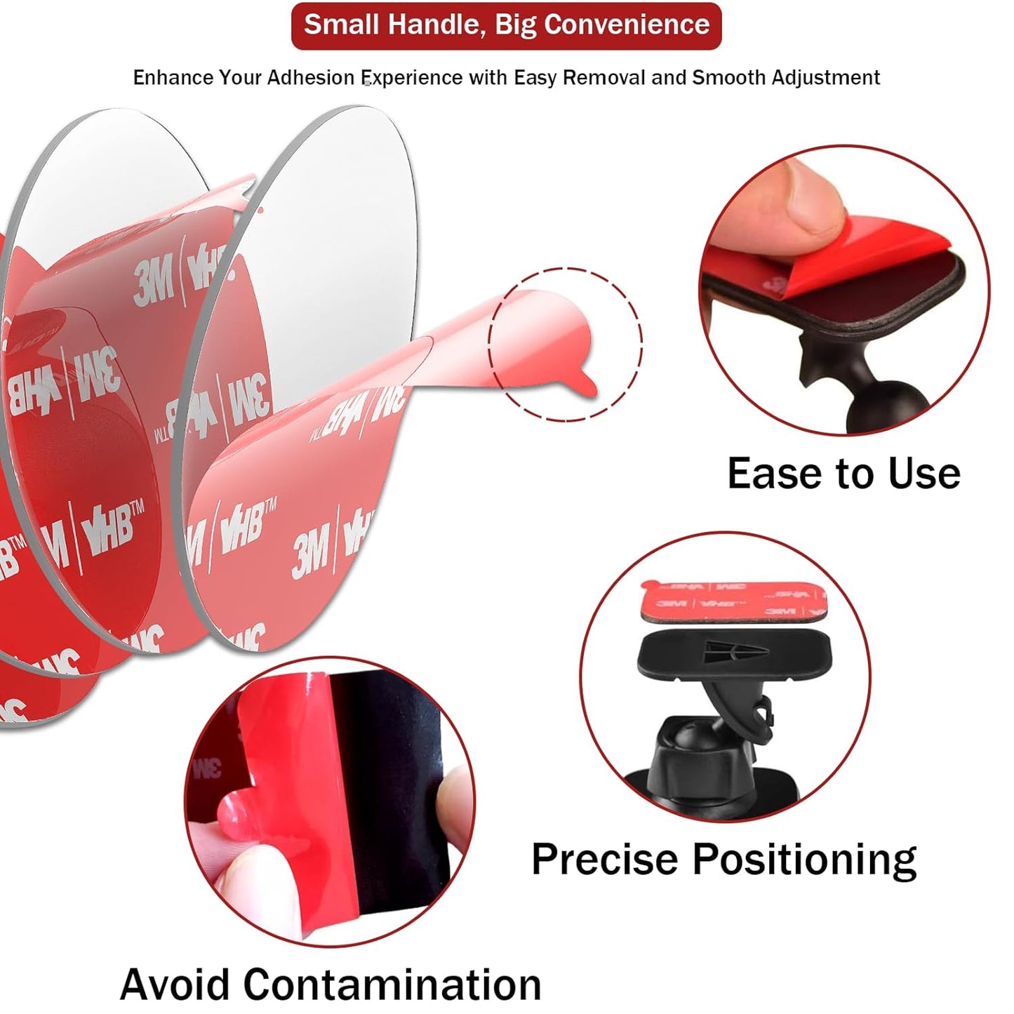 3M Double Sided Adhesive Pads Heavy Duty VHB 2" x 2" 0.02in Thick 20 PCS Clear 4905 Square Sticky Mounting Strong Adhesive Waterproof Foam Tape for Home Office Car Deco