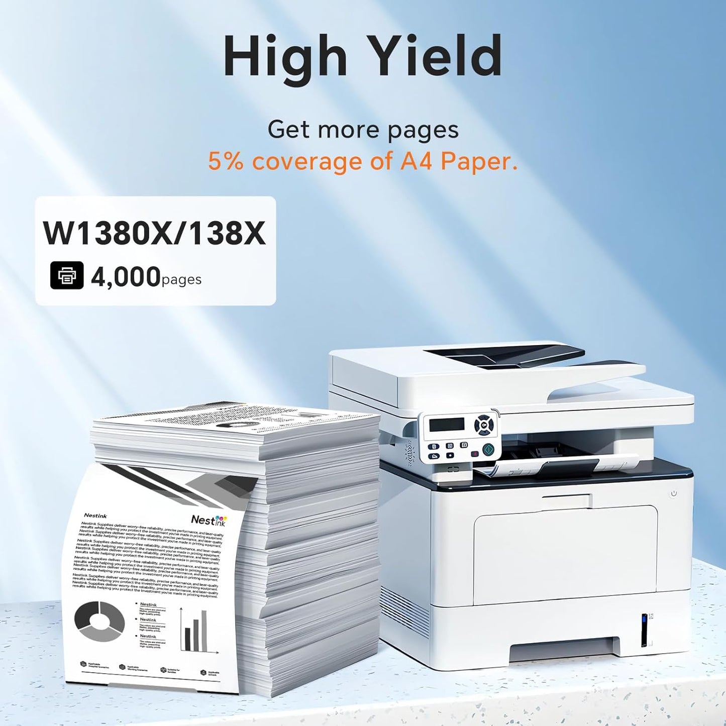 138X Black Toner Cartridge High Yield W1380X Compatible Replacement for HP 138X 138A W1380X W1380A Toner for HP Pro 3001dw 3001fdw MFP 3101fdw Series Printer Ink (2-Pack, with Chip)