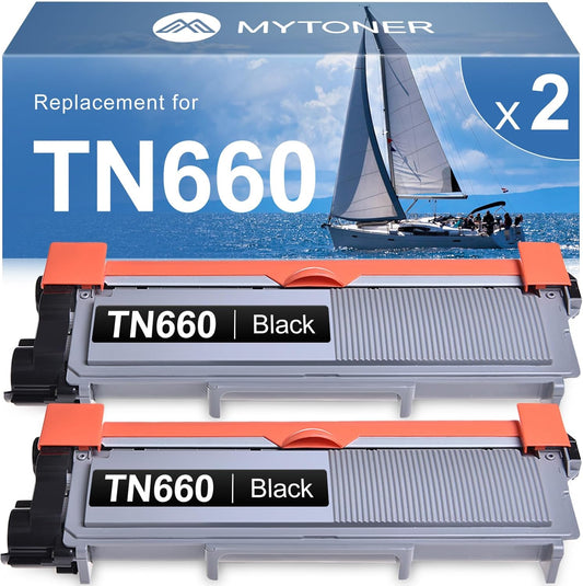 MYTONER Compatible Toner Cartridge Replacement for Brother TN660 TN-660 TN630 TN-630 Toner Cartridge for HL-L2300D HL-L2380DW HL-L2320D DCP-L2540DW MFC-L2700DW MFC-L2685DW Printer (2 Pack)