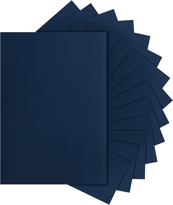40 Sheets Navy Blue Cardstock 8.5 x 11 Scrapbook Paper, 75lb Heavyweight Blue Card Stock Printer Paper for DIY Card Making, Greeting Cards, School Crafts, Wedding Invitations, Thank You Cards