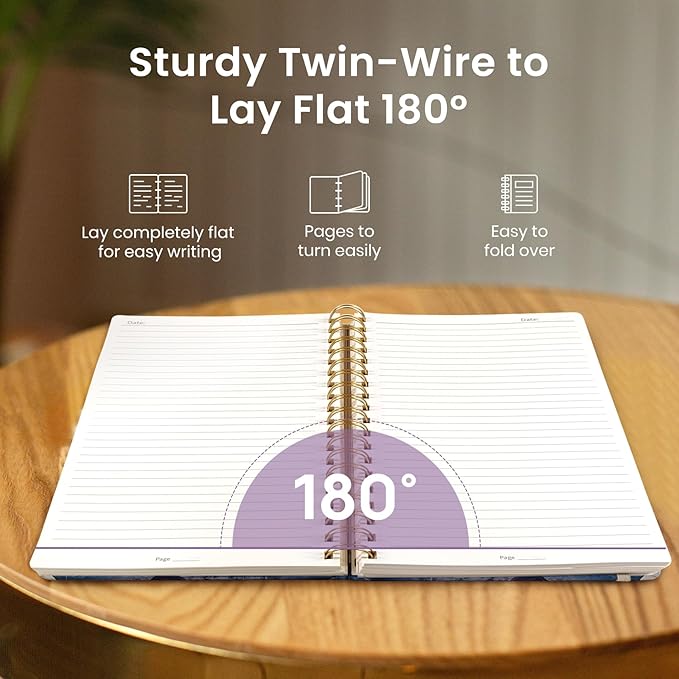 Lined Spiral Notebook Journal for Work, 300 Pages Thick B5 (7.1"x10") College Ruled Journal for Women & Writing, Hardcover Notebook for Note Taking, Perfect for Office Home School, Distant Peak