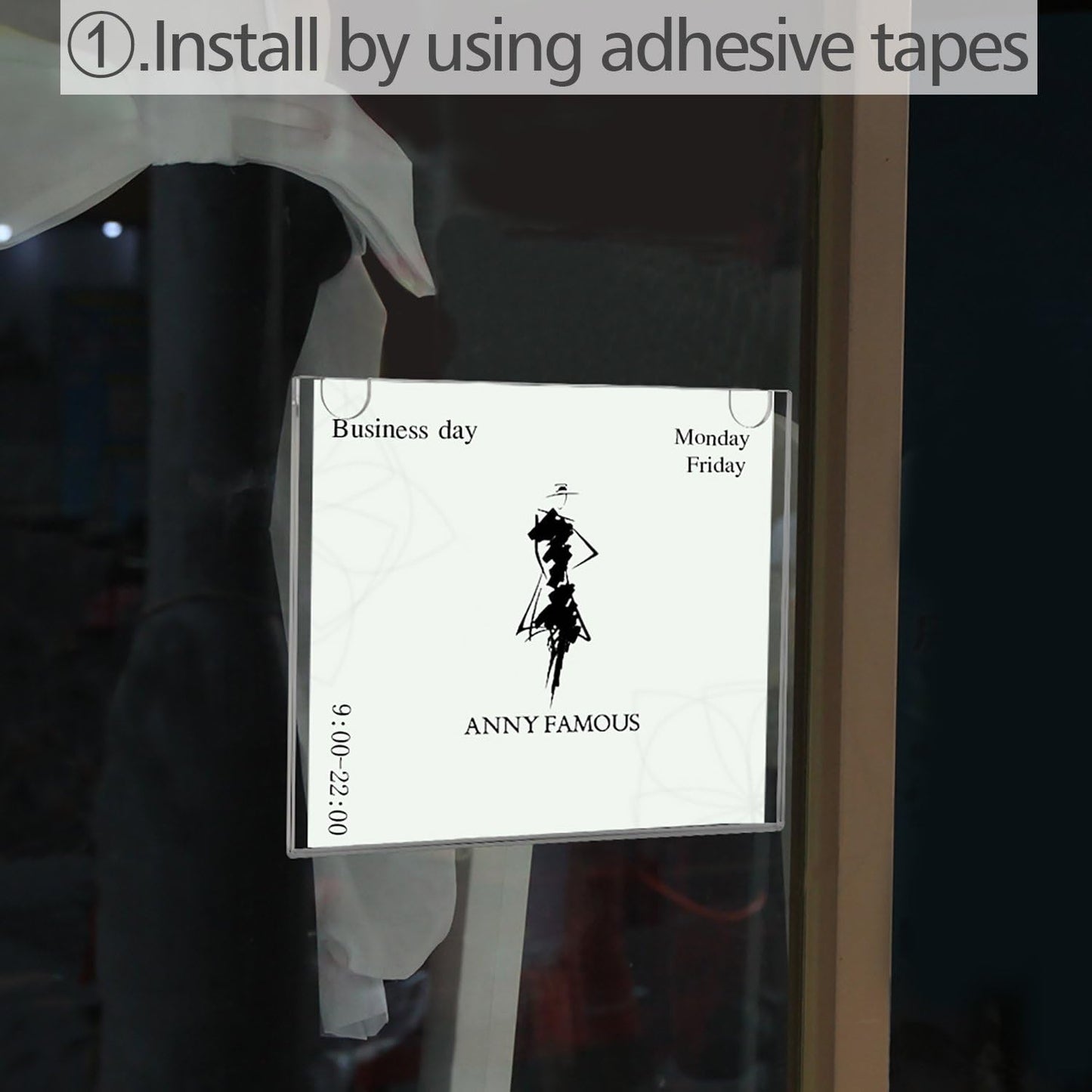 NIUBEE 6-Packs Acrylic Wall Sign Holder 8.5x11 Horizontal, Clear Plastic Picture Frames , Wall Mounted Design, Support No Drilling (Provide 3M Tape and Mounting Screws)