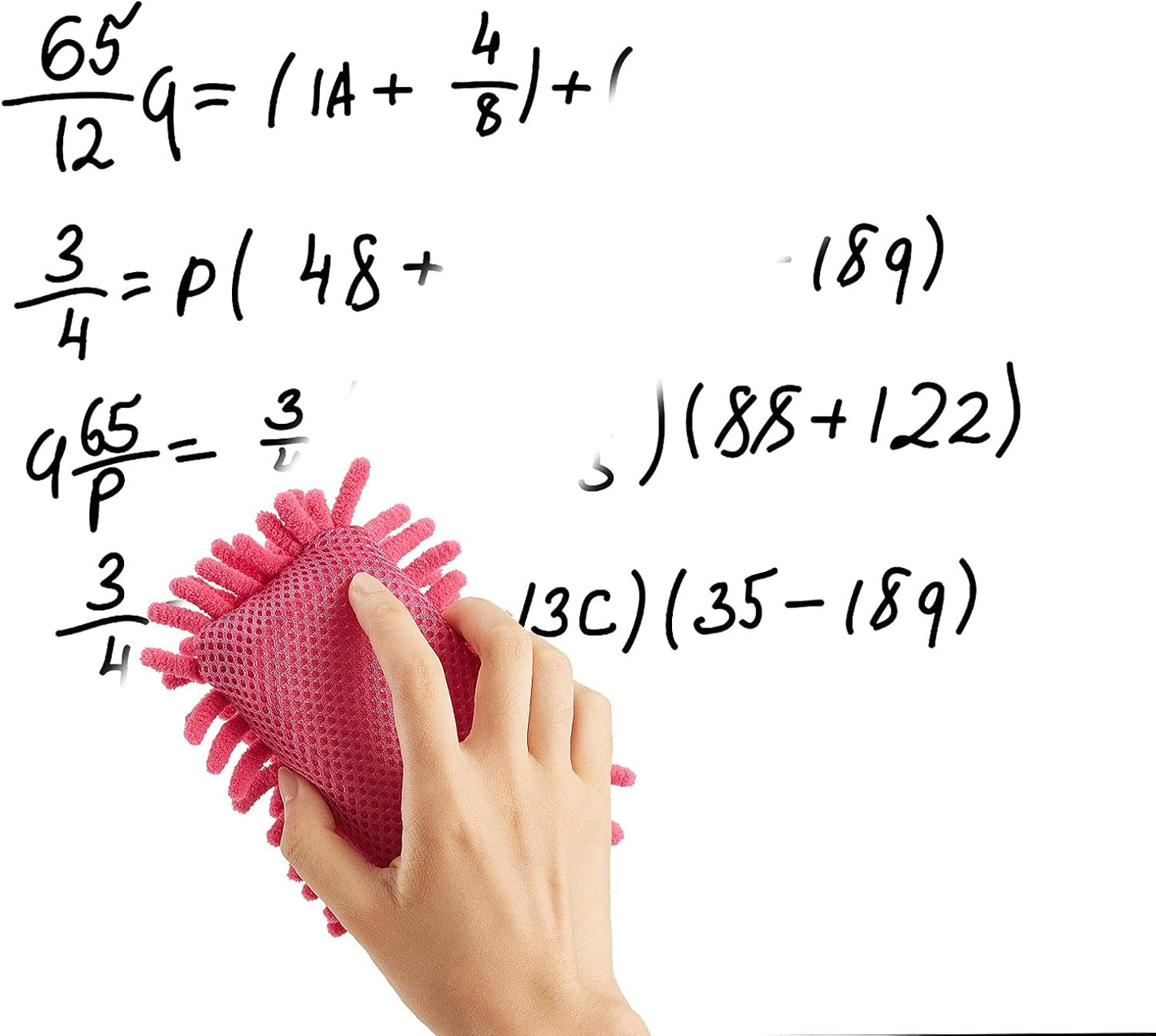 Zonon 4 Pieces Dry Erase Eraser Microfiber Shag Washable Whiteboard Eraser for Markers, Chalk, Classroom, Home and Office(Blue, Pink)