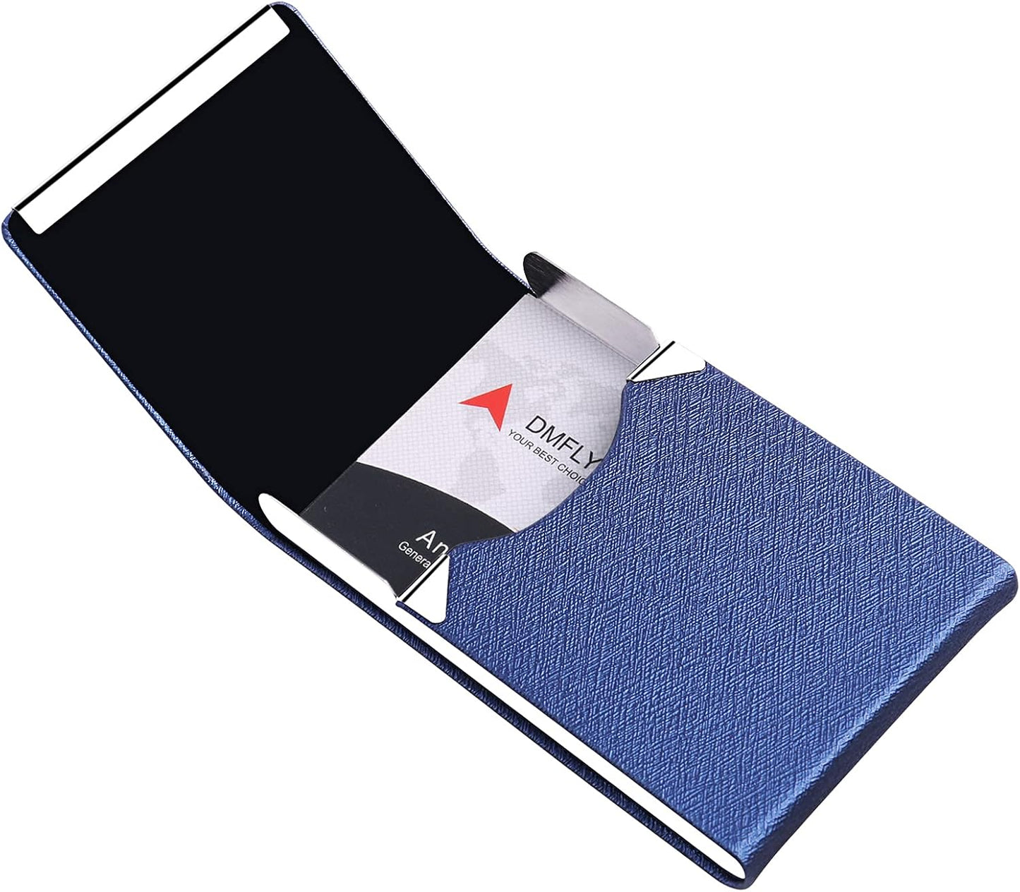 Professional Business Card Holder, Pocket Business Card Case for Women & Men, PU Leather Multi Card Case, Credit Card Wallet, Name Card Holder with Magnetic Closure, Blue-gs