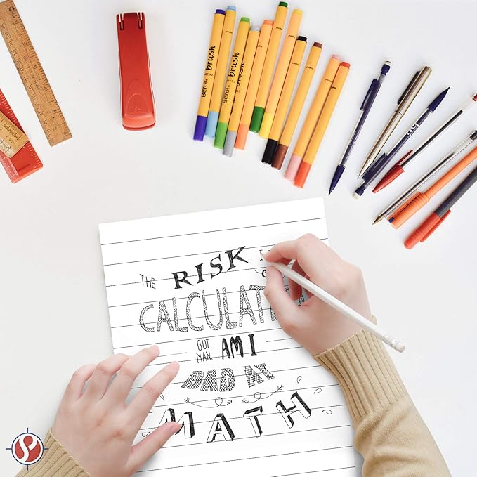 Memo Pads, White, With Black Lines – Lined Paper Notepads, Scratch Pad, Writing Pad for Planning, To-Do Lists, Appointments, Reminders, Home, Office – 50 Sheets Per Pad, 10 Pads per Pack – 4" x 6"