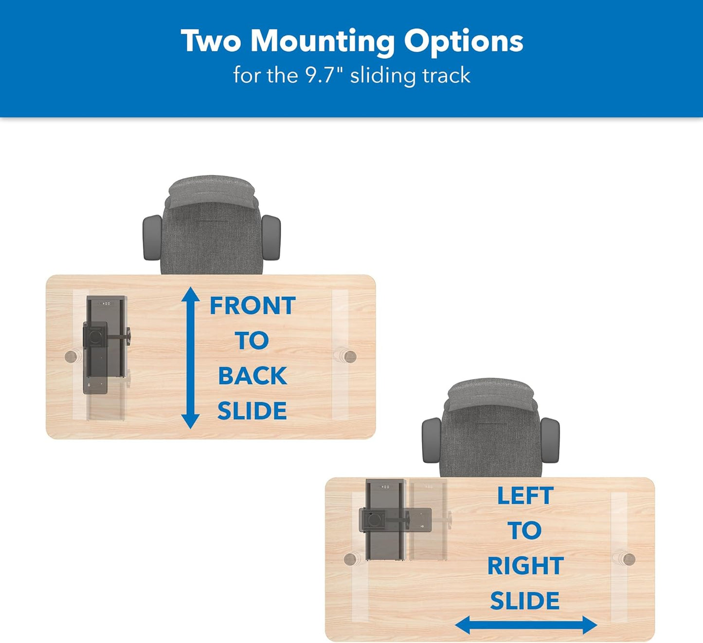 Mount-It! CPU Under Desk Mount Bracket Rack, Adjustable Computer Tower Desk Mount with Sliding Track, 33 lbs Capacity, Black