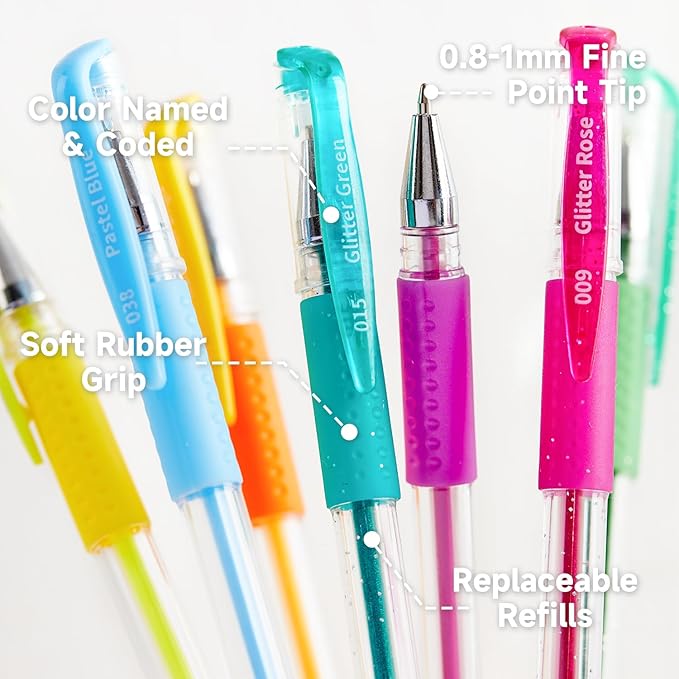 Shuttle Art Gel Pens, 120 Pack Gel Pen Set Packed in Sturdy Box, 60 Unique Colors with 60 Refills for Adults Coloring Books Drawing Doodling Crafts Scrapbooking Journaling