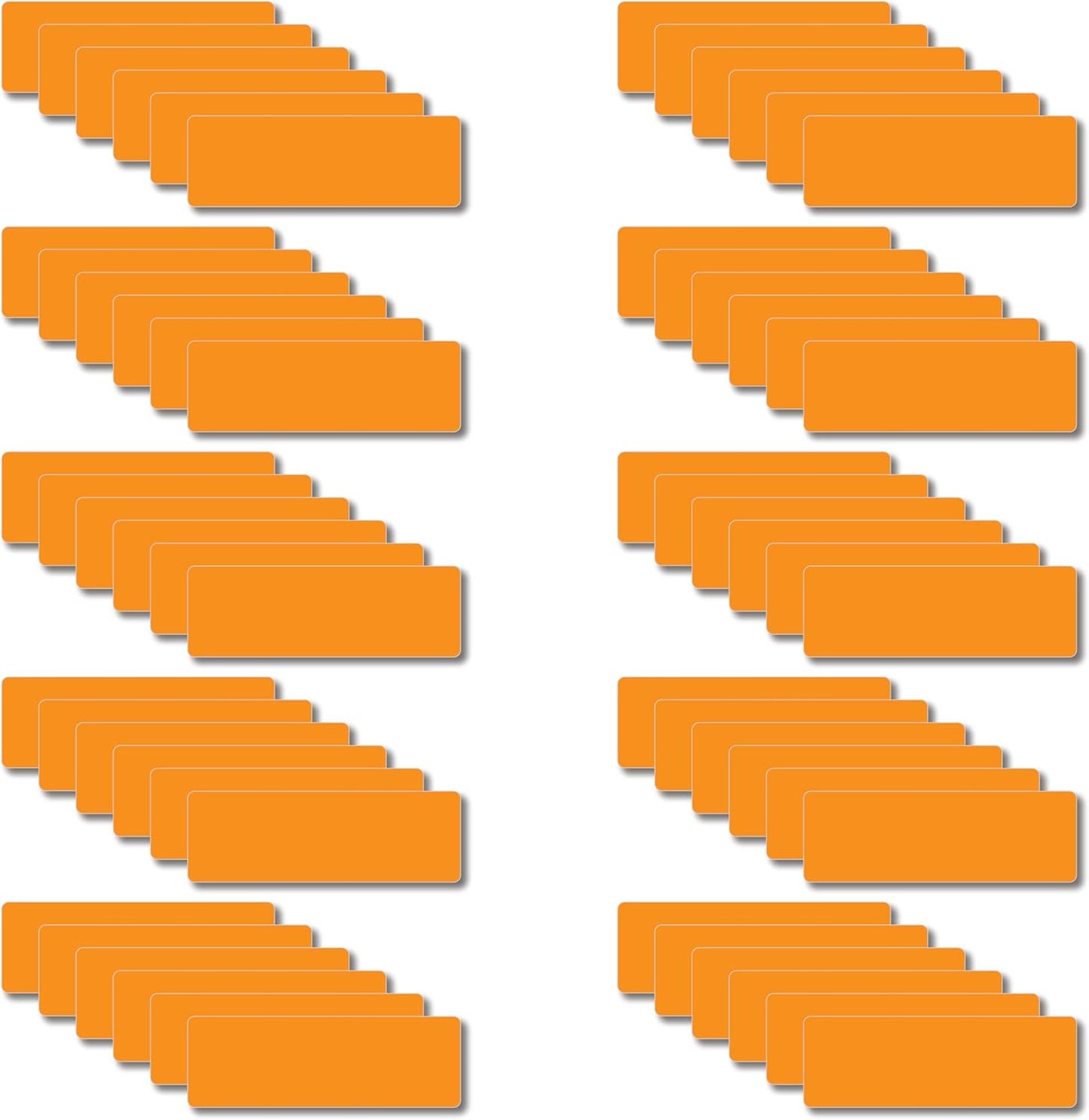 Magnetic Dry Erase Magnets Labels 3x1 inches, Reusable Name Tags, Organizing Schedules in Office/Classroom. Work on Fridge/White Board (Orange 60Pcs)