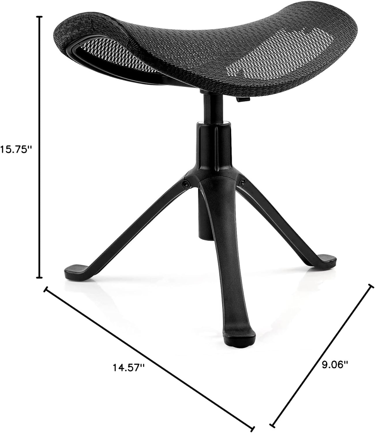 Footrest for Desk Adjustable Height 2-in-1 Function Rotatable Ergonomic Under Desk Footrest Ottoman Stool Rolling Leg Rest for Home Office (Black)