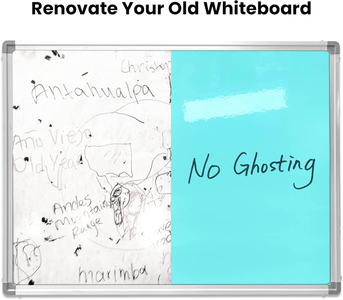 T&W SAME FILM White Board Dry Erase-Colorful Whiteboard Wall Sticker Roll 17.3''X78.7''-Self Adhesive Dry Erase Paper for Desk/Glass/Fridge/Office/Door/Classroom/Kids/Adults-3 Markers-Blue