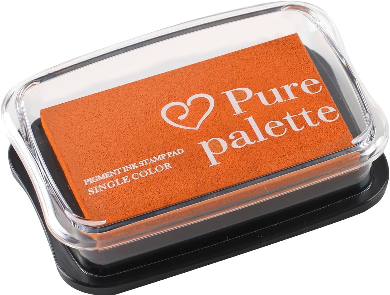 Large Finger Ink Pads for Kids Washable Craft Ink Stamp Pads, DIY for Rubber Stamps, Paper, Scrapbooking, Wood Fabric, Best Gift for Kids (3 x2inch Orang)