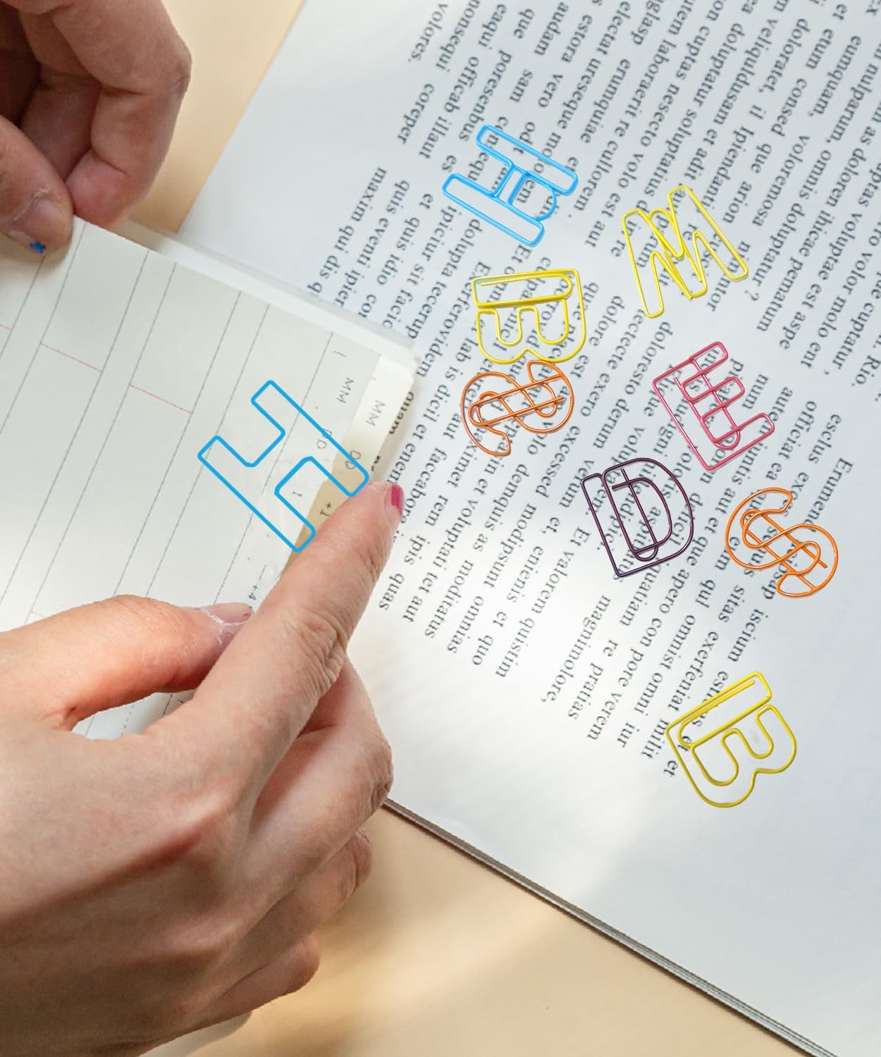 52 Pcs Stainless Steel Paper Clips - Alphabet Letter Clips for Office & School with Storage Box Assorted Color (Love Series)