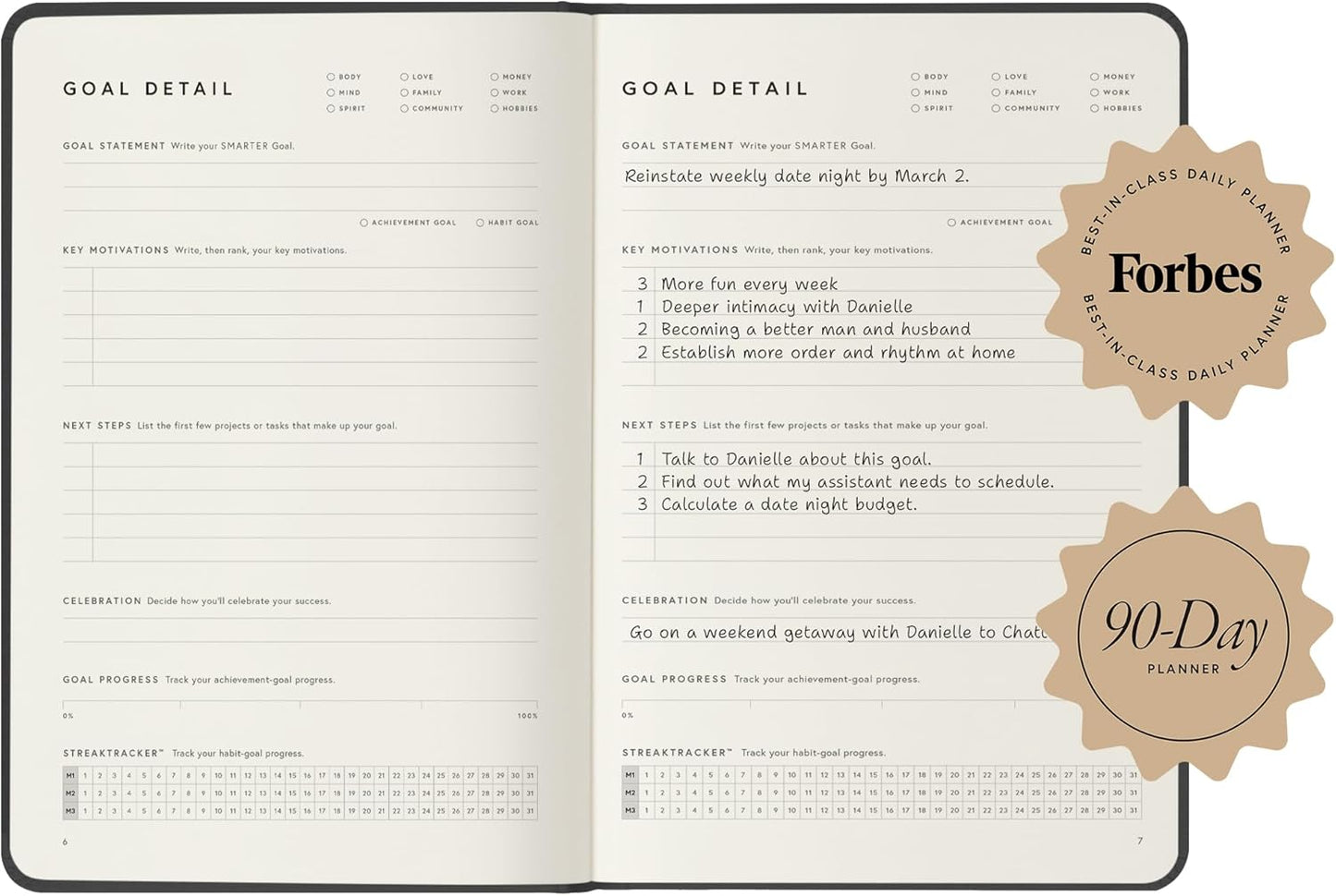 Full Focus Stone Leather Planner by Michael Hyatt - The #1 Daily Planner to Set Annual Goals, Increase Focus, Eliminate Overwhelm, and Achieve Your Biggest Goals - Hardcover