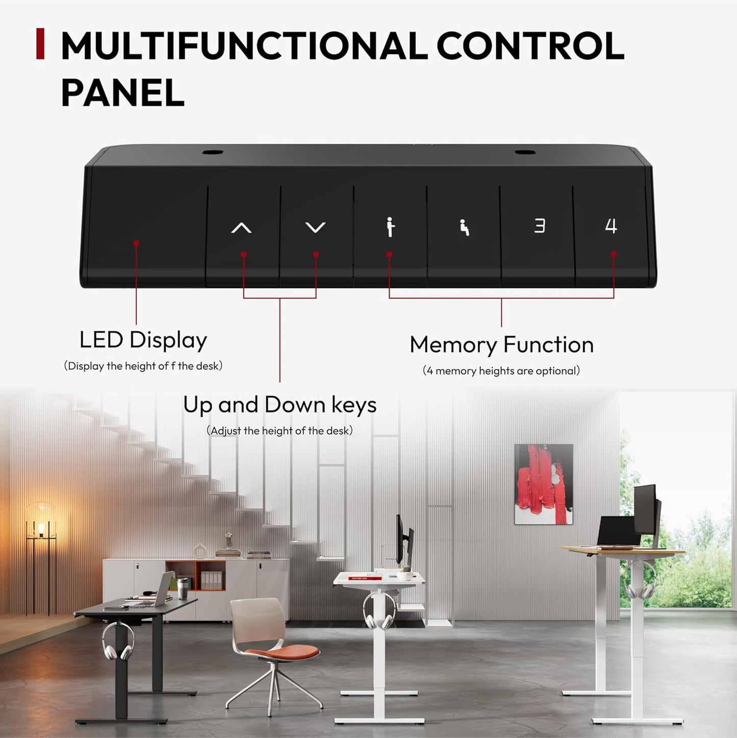 SANODESK Electric Standing Desk 40x24 Inch Height Adjustable Stand Up Desk Home Office Computer Workstation Sit Stand Home Office Desk with Splice Board (White Frame + White Top)