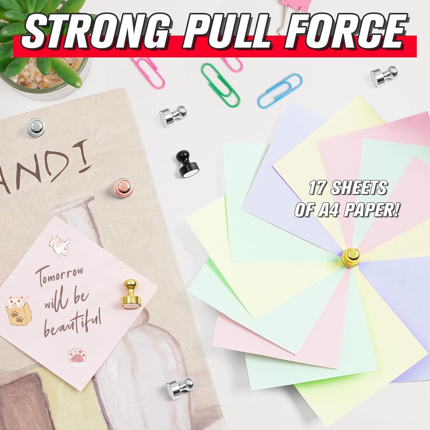 FINDMAG 14 PCS Black Fridge Magnets, Small and Strong Whiteboard Magnets for Office, Home, Locker Accessories, Map Decorative