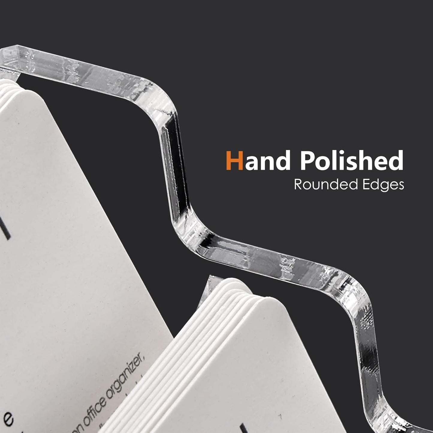 SANRUI Clear Acrylic Business Card Holder for Desk Display Stand Holders Organizer Rack , 4 Tier 4 Pocket , Holds 200 cards