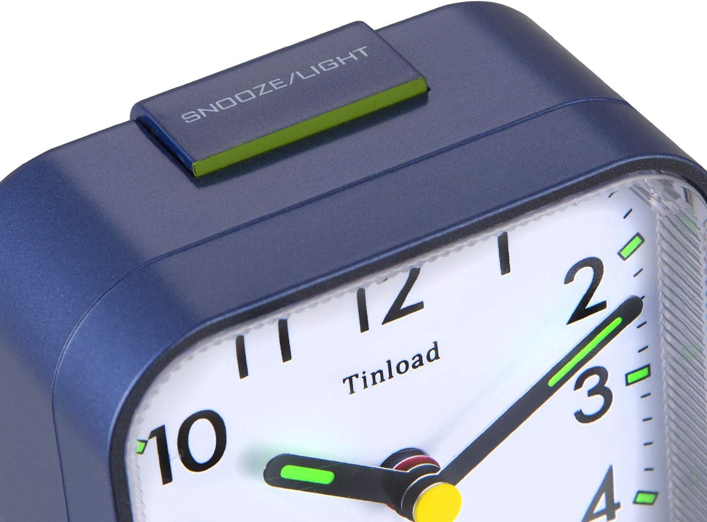 Small Battery Operated Analog Alarm Clock Silent Non Ticking, Ascending Beep Sounds, Snooze,Light Functions (Blue)