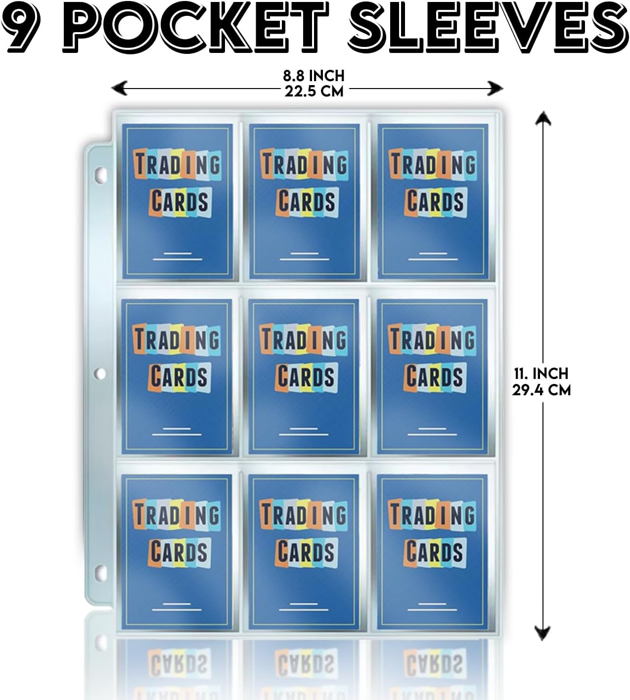 540 Pockets Trading Card Sleeves, Premium 9-Pocket 30 Pages, Double-Sided Baseball Binder Sleeves, Protectors Binder Sheets for Baseball Cards & More - Fits 3 Ring Binder (30 Sheets) (30 Sheets)