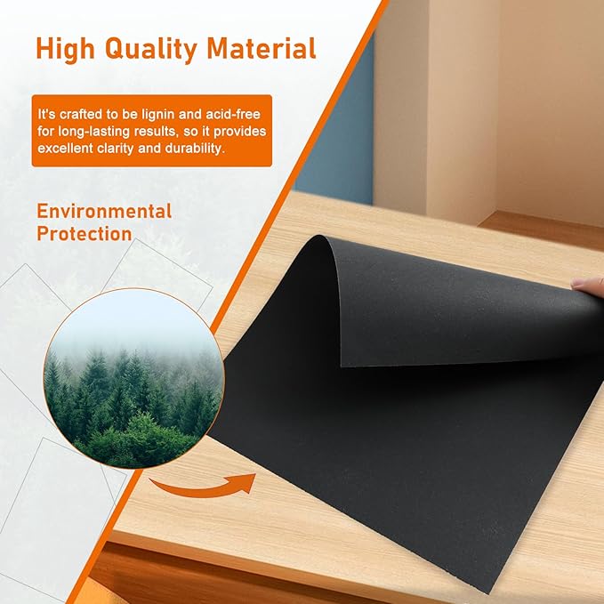 40 Sheets Black Cardstock 8.5 x 11 Printer Paper, 75lb Heavyweight Black Construction Paper Card Stock for Invitatins, Crafting, Memus, DIY Making Cards, School Scrapbooking