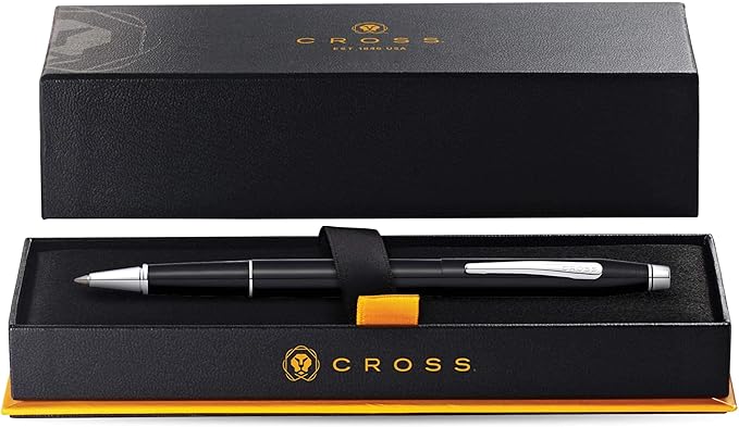 Cross Classic Century Refillable Ballpoint Pen Presented in a Luxury Gift Box - Medium Point, Black Ink, Black & Chrome