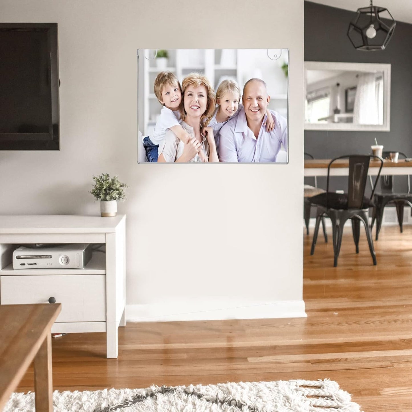 PecMuikee Acrylic Sign Holder 8.5x11 Horizontal, Wall Mount Acrylic Sign Holder and Plastic Paper Display Ad Frame bonus with 3M Tape and Mounting Screws for Restaurants, Office, Market, Store, 6 Pcs