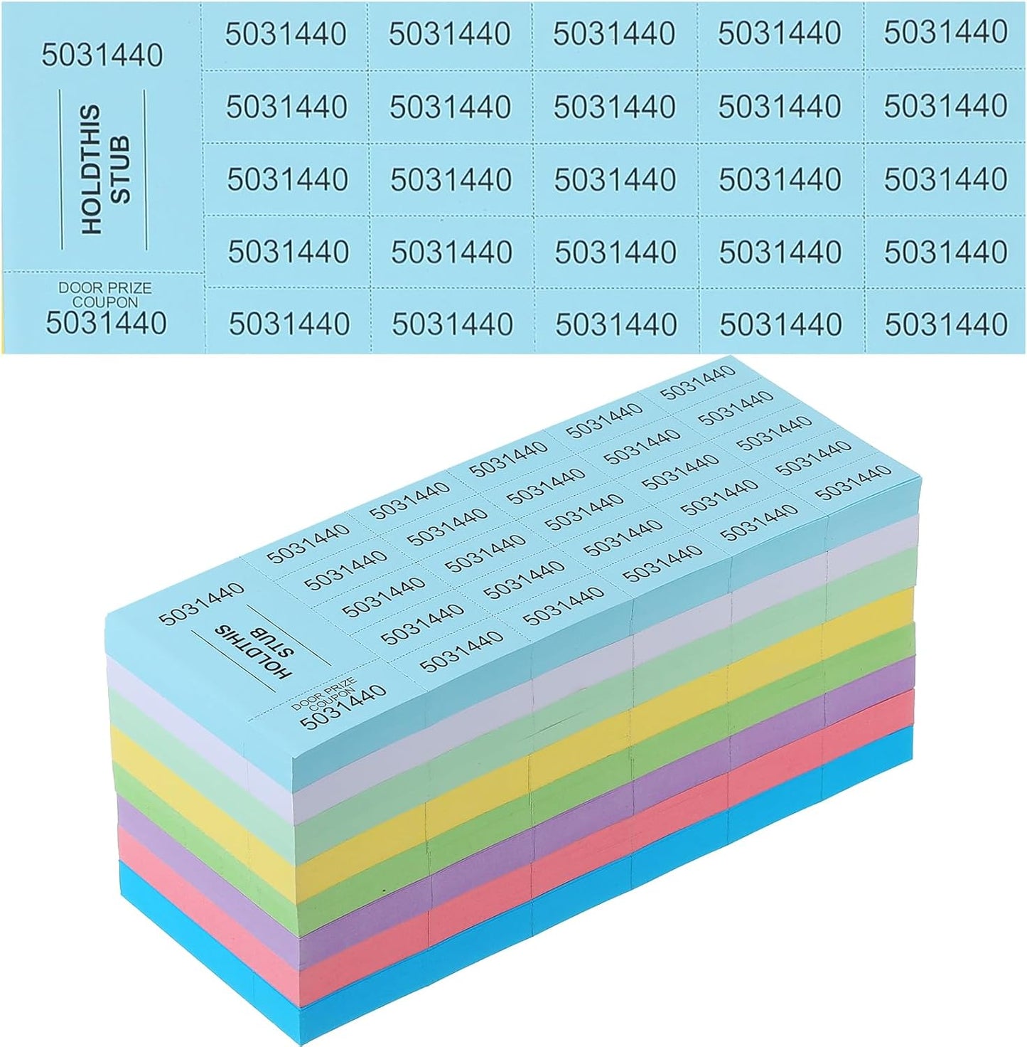 Kosiz 504 Sheets 25 Bid Raffle Ticket with Different Numbers Per Sheet Chinese Auction Tickets for Events Church Basket Auction Silent (Multicolor)
