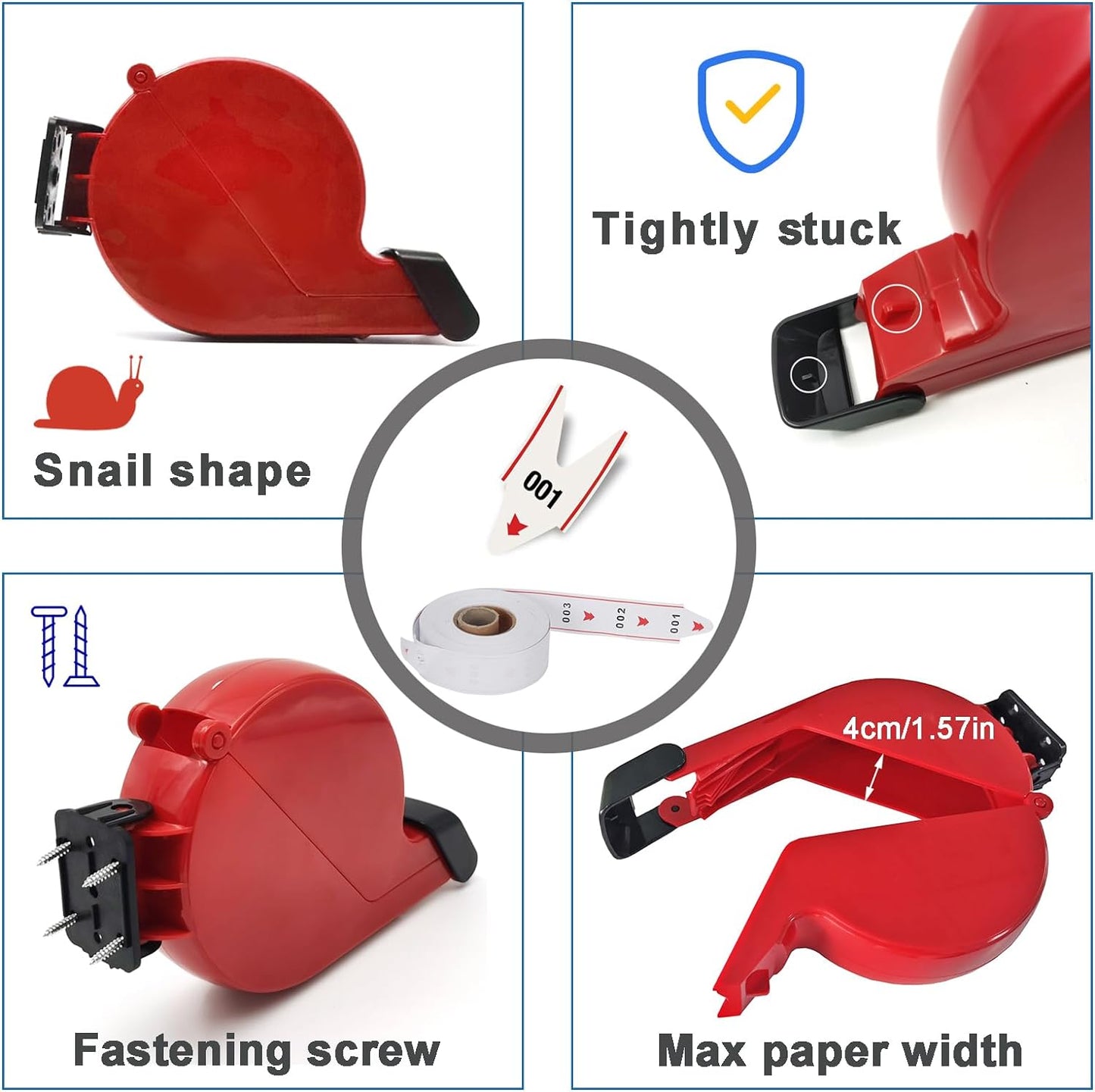 Take a Number Dispenser Ticket Dispenser Ticket Number Dispenser with 1 Roll 3 Digit Ticket Roll 2 Groups Number from 000-999 (3 Digit, red)