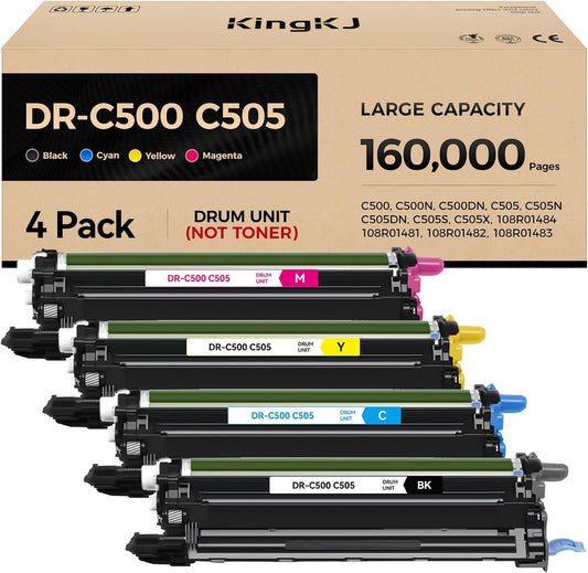 C500 C505 Drum Unit 4-Pack High Capacity Replacement for Xerox 108R01484 108R01481 108R01482 108R01483 Image-Drum Compatible for Xerox VersaLink C500 C500N C500DN C505 C505N C505DN C505S C505X Printer