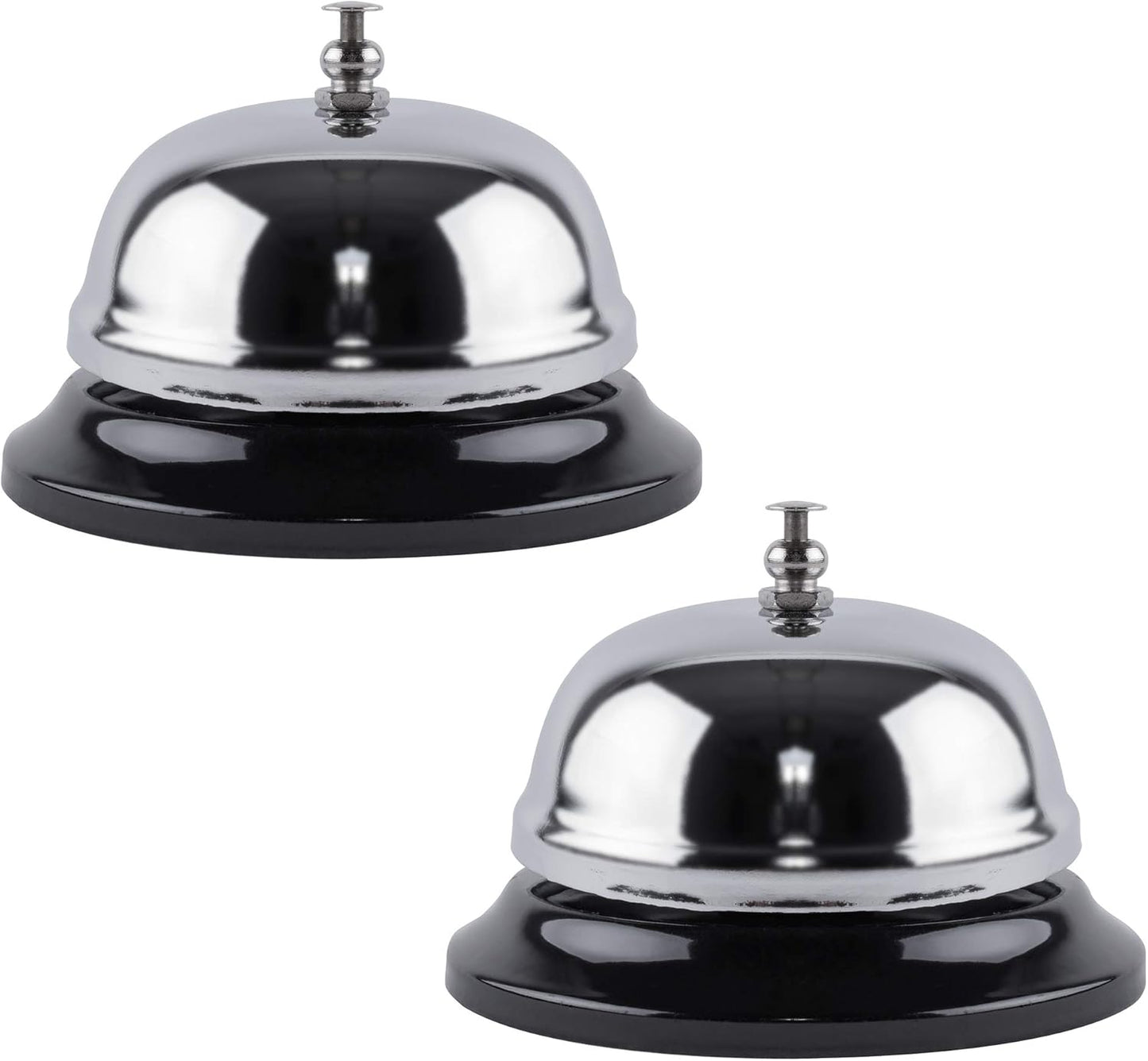 Super Z Outlet Call Bell 2-Pack - Classic Service Bell for Desk, Counter, or Reception 3.35", Gleaming Stainless Steel, Corrosion-Resistant, for Home, Office, School