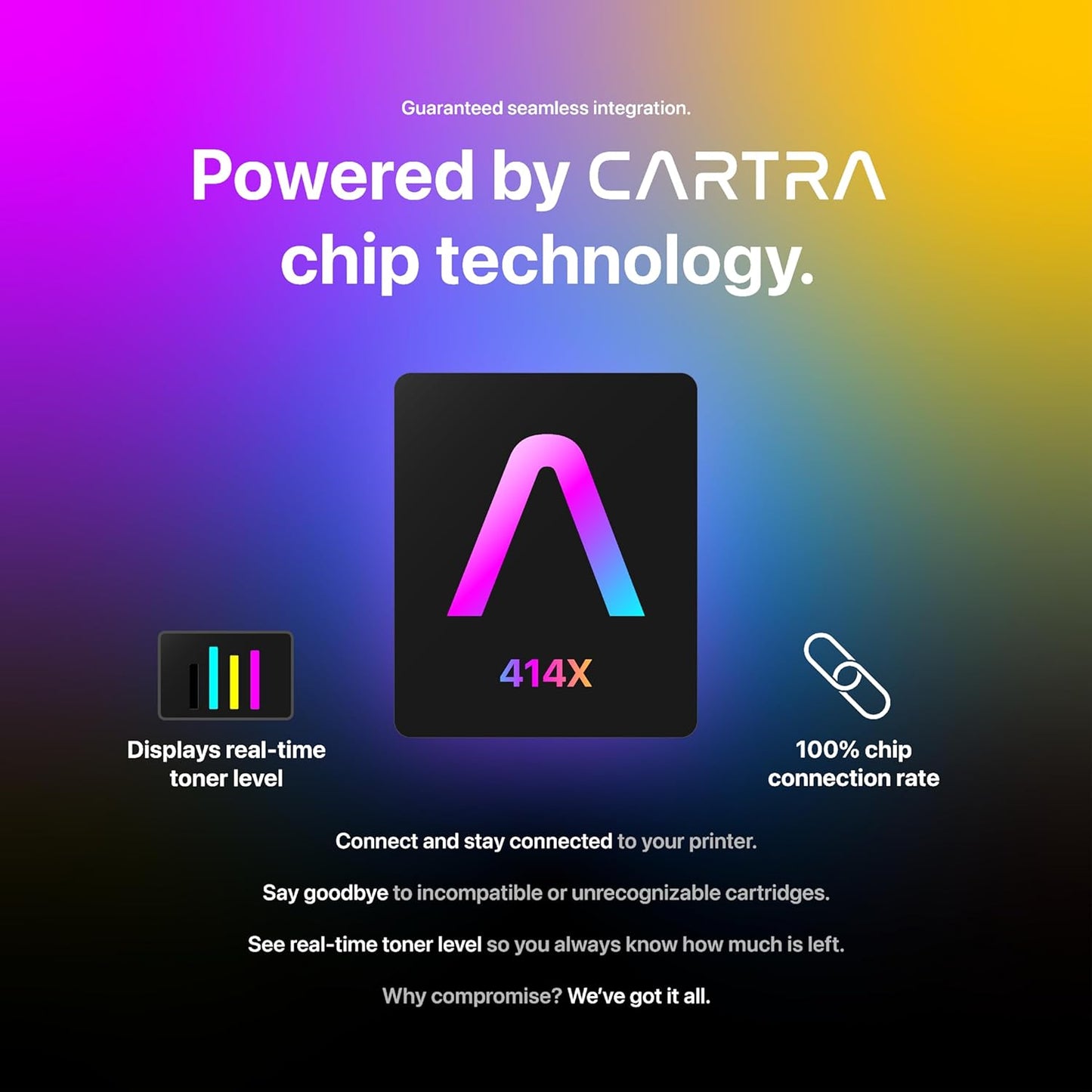 CARTRA 414X Toner Cartridge Set 4 Pack for HP Color Laserjet Pro MFP M454dw, M454dn, M454, M479fdw, M479fdn, M479, M455dn, M455, M480f, M480 - High Yield Magenta Black Cyan Yellow