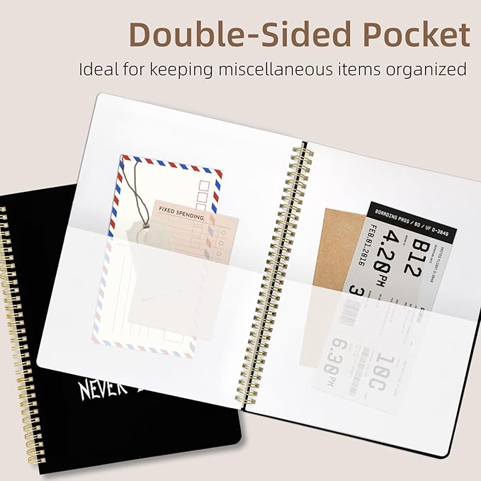 Cute Spiral Notebook journal A4 Aesthetic Pretty Design for Women Girls Kawaii with Pocket, 8.5 x 11 inch, Graph, Skeleton