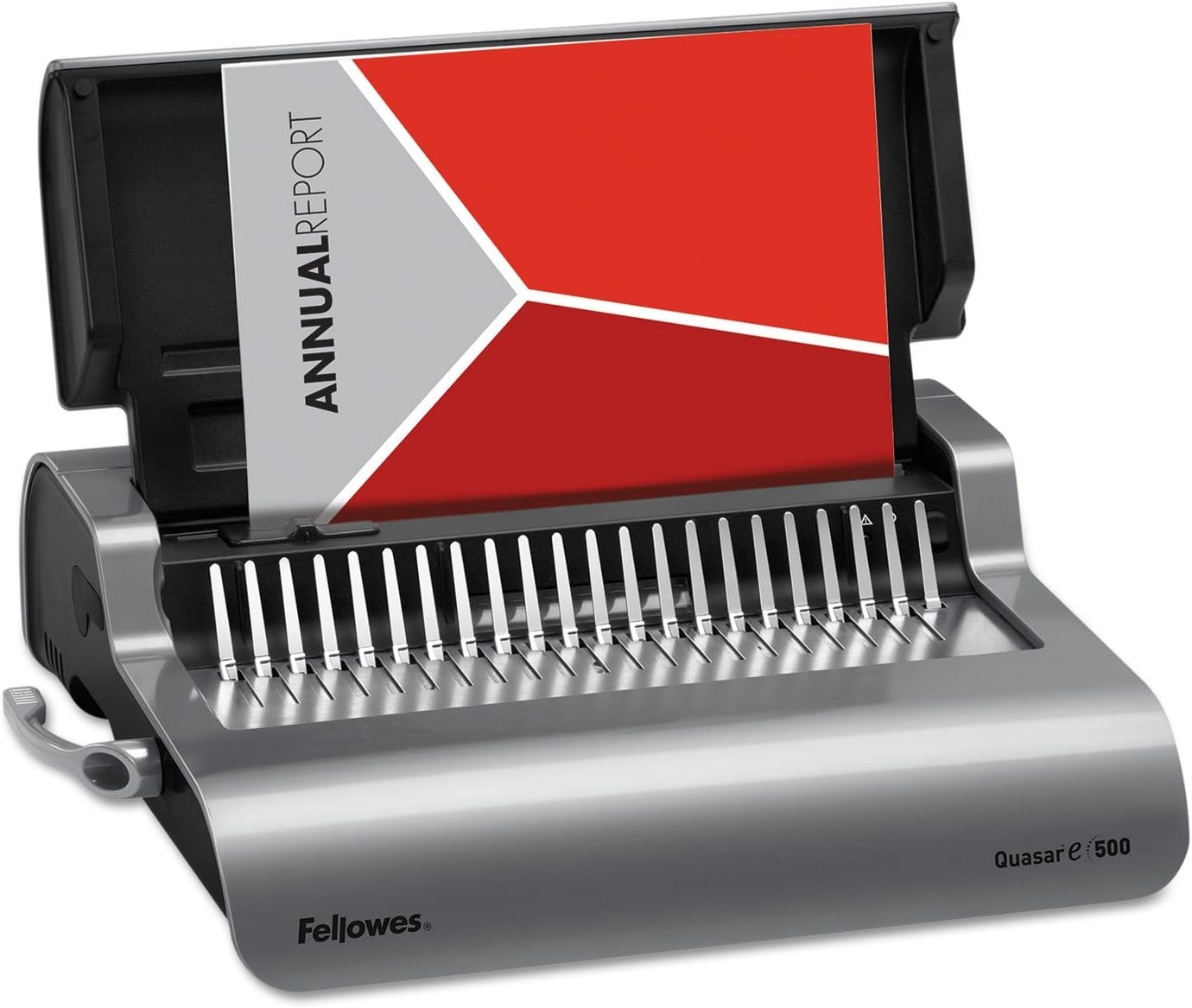 Fellowes 5216901 Quasar 500 Electric Comb Binding System, 16 7/8 x 15 3/8 x 5 1/8, Metallic Gray