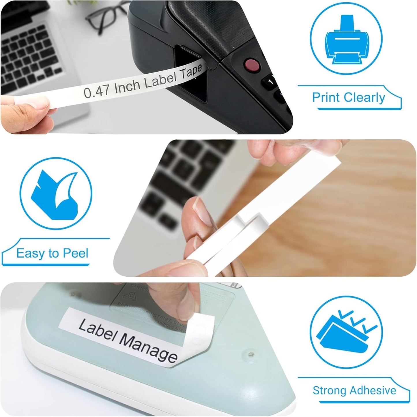 20Pack TZe-231 Label Maker Tapes Compatible with Brother P Touch Label Tape TZe231, TZ-231 12mm 0.47 Laminated White Refills Use for Brother PT-H110 D210 D220 D400 D600 PT-1900/1910