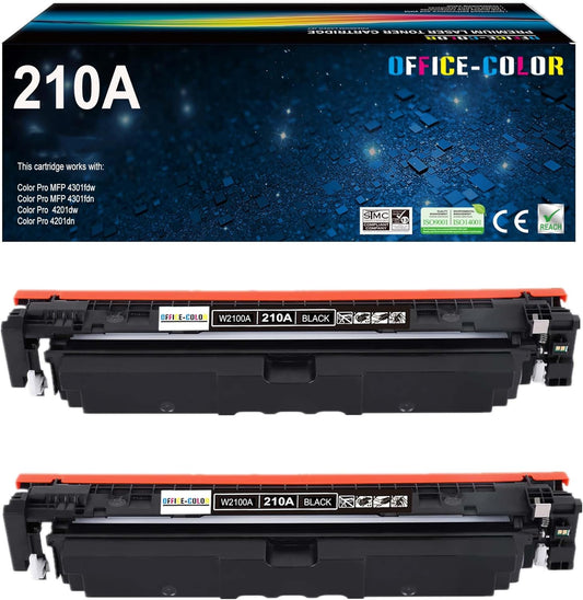 210A Black Toner Cartridge Replacement for HP 210A W2100A for HP Laser Color MFP 4301fdw 4301fdn Pro 4201dw 4201dn Series Printer Toner (2 Black)